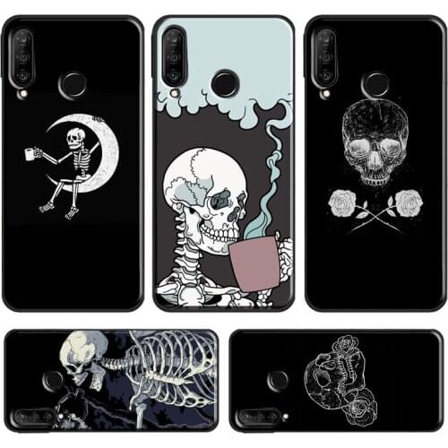 Skeleton Skull Bones Case For Huawei P30 Pro P40 P20 Lite Mate 20 Lite P Smart 2019 Z Honor 10 i 8X 9X Nova 5T