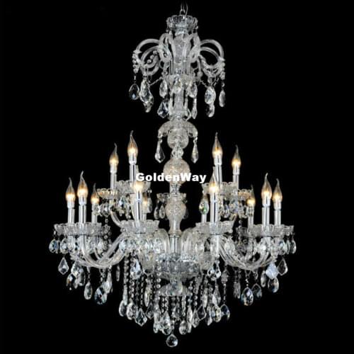 Decora Crystal Chandeliers Home Lighting lustres de cristal Decoration D75cm H98cm Luxury Candle Chandelier Living Room Pendant