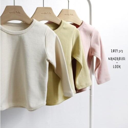 Baby Cotton round Neckline T-shirt Baby Simple Spring long sleeve shirt