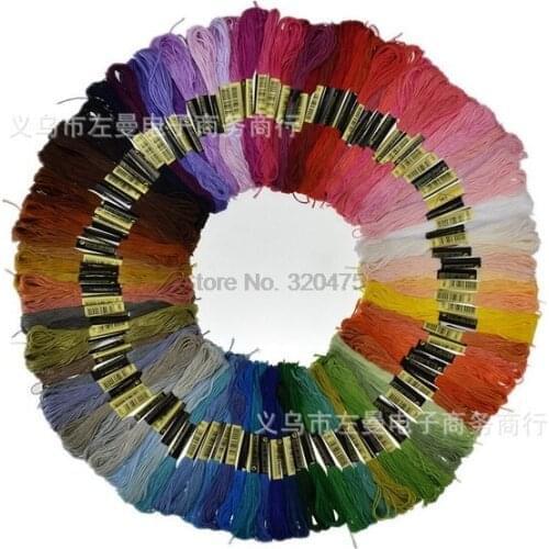 DHL 50set 150pcs/set skeins of multicolored embroidery thread for cross-stitch