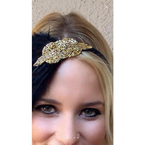 YANSTAR 20PCS Rose Gold Rhinestone Appliques For Wedding Gown Headwear Clear Crystal Beads Sew On Bridal