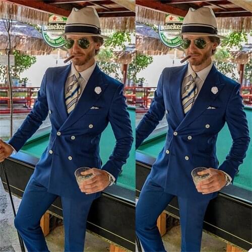 Royal Blue Slim Fit Business Blazers Tailor-Made Men Suits Formal