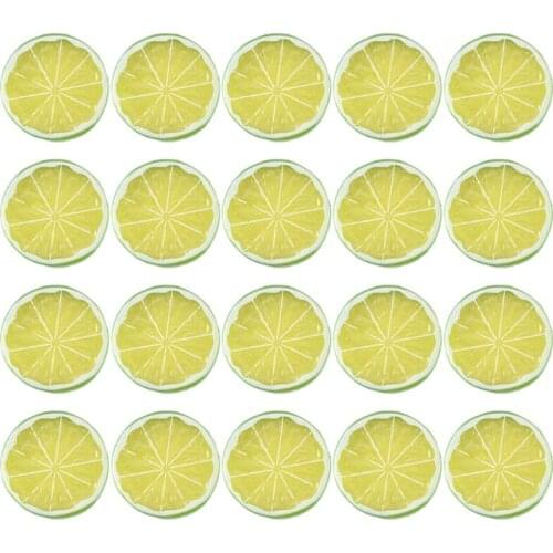 M17D 20 Pcs Simulation Fruit Lemon Slice Artificial Avocados Fake Fruit Lemon Slice Photo Props Supermarket Market Display Model