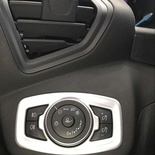 For Ford Kuga Escape 2017 2018 2019 ABS Matte Car Headlight Head Lamp Switch Decoration Cover Trim Accessories Car Decoration