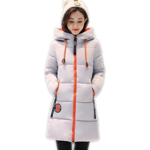 Plus Size 3XL Fashion Winter Autumn Female Down Cotton Jacket 2018 Cool Epaulet Women Medium-Long Parkas Hooded Slim Warm Q395