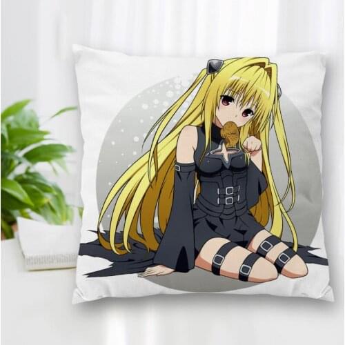 Custom Square Pillowcase Anime To Love Ru Darkness Girls Soft Pillow Cover Zippered More Size DIY Gift Pillowcase 40x40cm