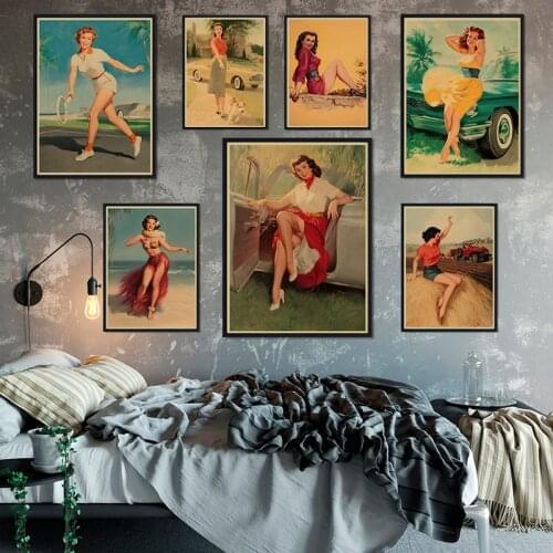 5D Diamond Painting Set WWII Sexy Sticker Girl Series 1 Picture Retro Home Living Room Wall Home Decoration