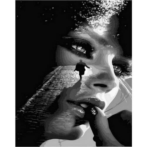 Frameless diy paintings by numbers paint by number for home decor PBN for living room 4050cm in thinking