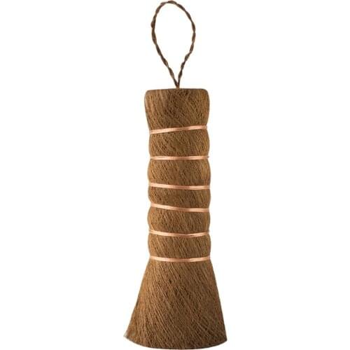 Natural Eco-Friendly Coconut Palm Fibre Brush Wooden Pure Handmade Long Handle Anti-Oil Pot Pan Cleaning Brush Kitchen Supplies