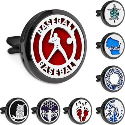 New Arrival Goose Owl Black 30mm Magnet Open Essential Oil Car Vent Clip Perfume Diffuser Locket Free 10 Pads