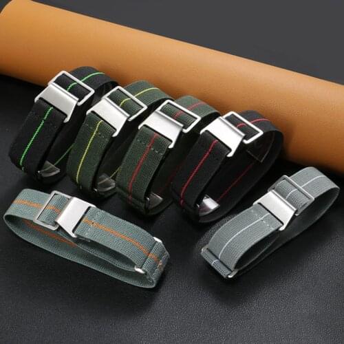 PEIYI Parachute Elastic Nylon Watchband Replacement Strap For SeikoTudor Canvas Watch Chain 20mm 22mm