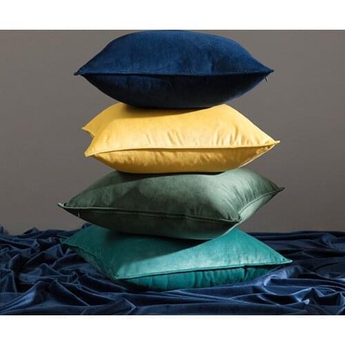 New Nordic Velvet Edge Cushion Cover for Sofa Office Bed Car home Waist Pillow Plush Pillowcases 30x50 40x40 45x45 50x50 60x60cm