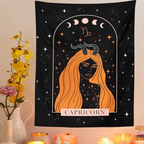 Boho Decoration Home Decor Tarot Constellation Tapijt Muur Opknoping Maan Fase Waarzeggerij Zon Maan Sterrenbeelden Tapestry