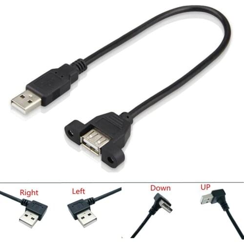 USB Cable 2.0 Extension Cable Male To Female Adapter 90 Degree 25cm Cord Left/Up/Down Right Angle