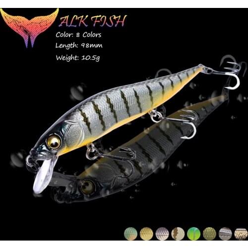 WALK FISH 1Pcs 98mm/10.5g Minnow Suspend Fishing Lure 3D Eyes Artificial Baits Wobblers Fishing Baits Pencil Carp Fishing Tools