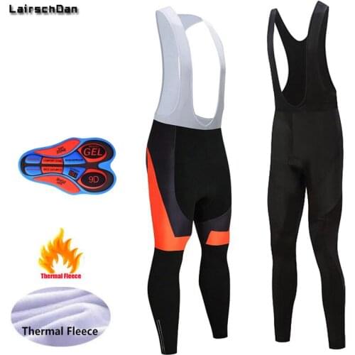 LairschDan Winter Cycling Bib Pants Men/Women Pro Team Thermal Fleece Long Bicycle Pants Trousers Ciclismo Hombre Invierno Largo