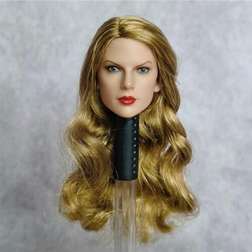1/6 Female Singer Head Sculpt Head Carving Golden Long Hair Fit 12 inch TBL JO Soldier Action Figure Body