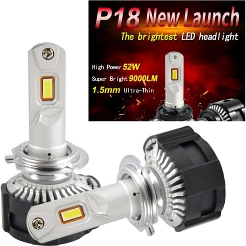 1 Set H7 P18 LED Headlight Super Bright H4 H8 H9 H11 9005 9006 HB3/HB4 9012 HIR2 Cutting Line Focus Beam Turbo Fan 104W 18000LM