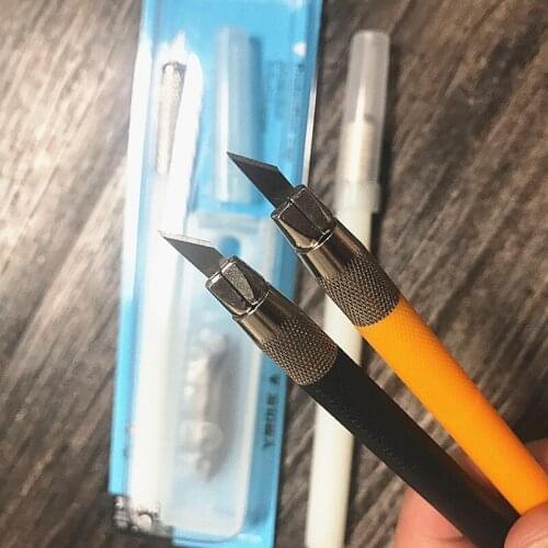 1pc Handmade Rubber Brick Engraving Knife Paper Knife Mobile Phone Foil Knife Rubber Stamping Knife 12pcs Blades Included