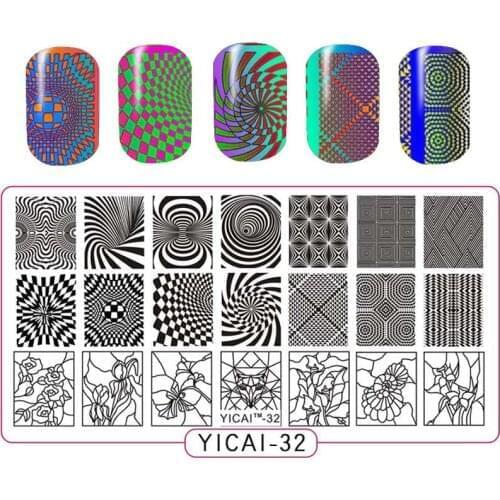 1pc Rectangle Nail Stamping Template 6*12cm Geometric Line Flower fruits vegetables Pattern Manicure Nail Art Stamp Image Plate