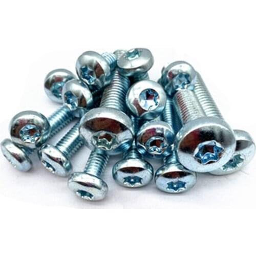 10pcs M6 8.8 level galvanized Torx countersunk anti-theft screw T&TX flat without column machine bolt GB2672 10mm-40mm long