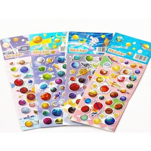 10pcs The Universe Planet Series Stickers Creative Kindergarten Rewards Bubble Stickers 3D Puzzle Stereo Stickers