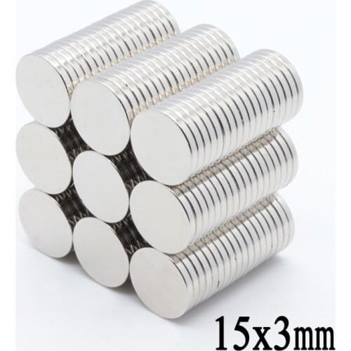 100pcs 15x3 mm N35 Strong Disc NdFeB Rare Earth Magnet 15*3 mm Neodymium Magnets 15MMX3MM
