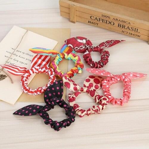 2000pcs Rabbit Ears Hair Band Scrunchies Elastic Hair Band Rubber Band Polka Dot Hair Rope