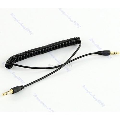 3.5mm Jack Audio Coiled Spiral Male to Male M/M Plug Stereo Extension Cable 4Ft Electronics Stocks Dropship