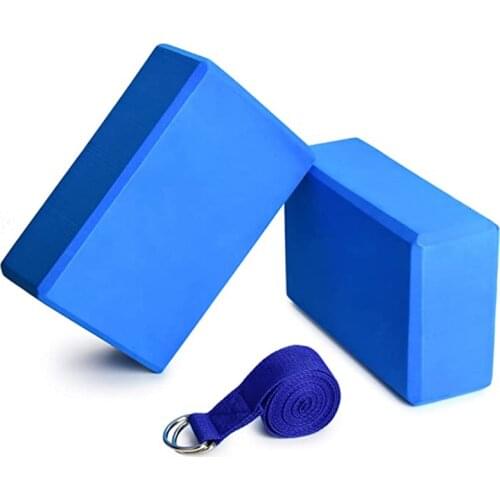 3pcs EVA Yoga Block Cotton Yoga Strap Set High Density Yoga Pilates Meditation Stability Block Cork Home Gym Fitness Accessories