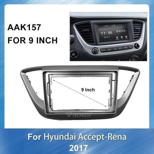 9 inch Car Auto Radio Multimedia fascia For HYUNDAI SOLARIS ACCENT VERNA 2017 Car GPS Navigation plate panel Frame Fascias
