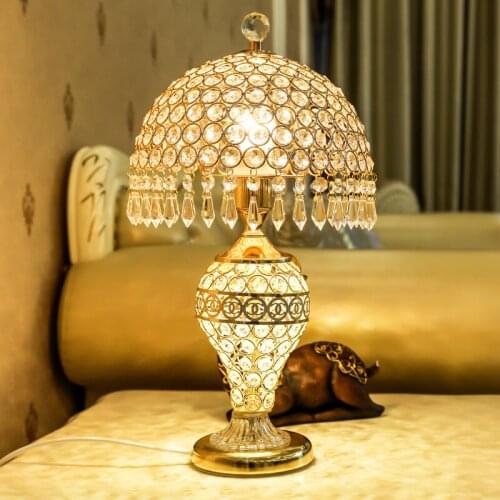 Free Shipping Crystal Table Lamp Bedside Lamp For Living Room Pair Household Minimalist Modern Cozy and Romantic Bedside Lamp