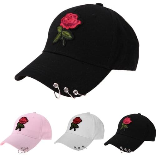 Women Men Hip Hop Kpop Snapback Baseball Cap Rose Flower With Rings Sport Dancing Travel Dad Hat Caps Streetwear Adjustable