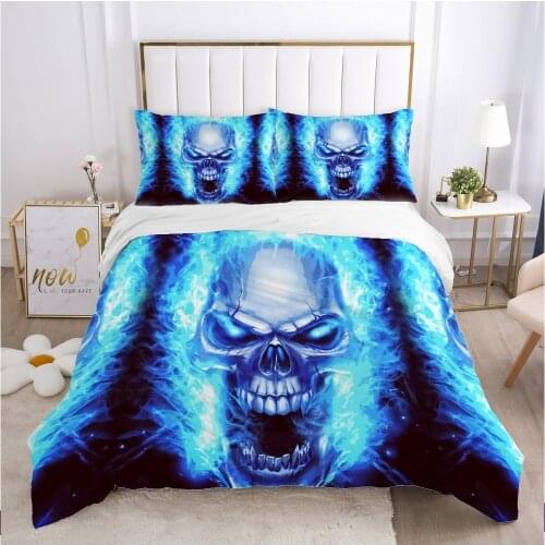 Skull Deadpool Duvet cover set 240x220 200x200 Bedding set Twin Queen King Double Bed linens Quilt cover Bedclothes Ghost fire