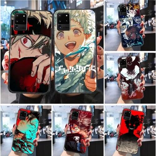Black Clover Asta Anime Phone case For Samsung Galaxy Note 4 8 9 10 20 S8 S9 S10 S10E S20 Plus UITRA Ultra Frosted black