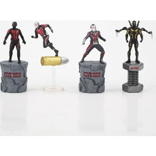 6cm Marvel Avengers Ant Man Antman Yellow Jacket Hornets Warrior Bullet Super Hero PVC Action Figure Mini Model Toys Brinquedos