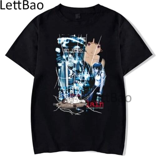 Serial Experiments Lain Tshirt Funny Anime Comfortable Harajuku Streetwear Men Women T Shirt Anime Casual Short Sleeve T-shirts