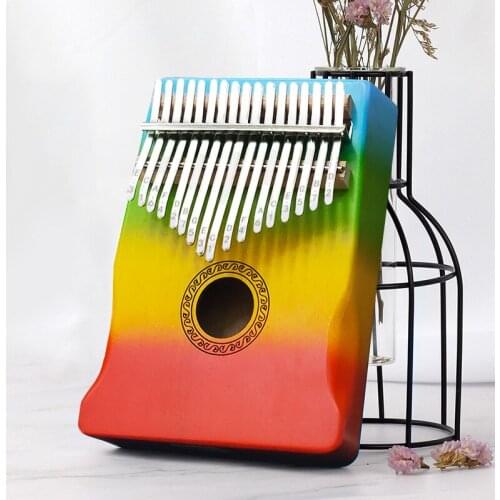 Kalimba 17 Key Thumb Piano Mahogany Musical Instruments Mbira Finger Piano Kit Child Beginners Gifts Wood Rainbow
