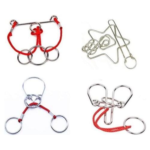 Classic IQ Brain Teaser Logic Metal Wire Puzzle Game for Adults Children