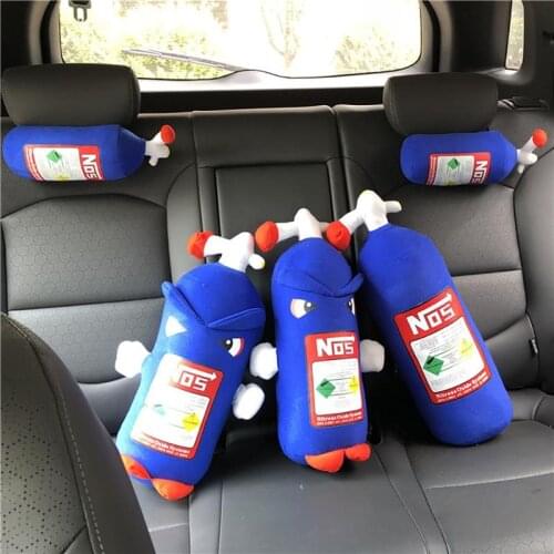 Creative NOS Nitrous Oxide Bottle Soft Pillow Plush Toys Turbo JDM Cushion Gifts Car Decor Headrest Backrest Seat Neck Rest