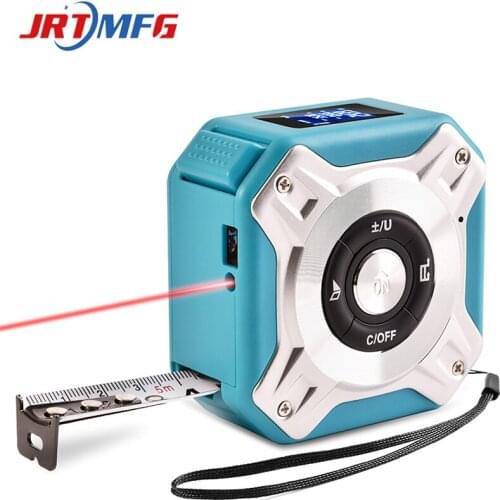 JRTMFG Laser Measuring Tape Retractable Digital Electronic Display Rechargeable Aluminum Alloy 40m+5m Tape Laser Distance Meter