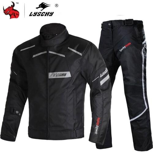 LYSCHY Motorcycle Jacket Men Motorbike Riding Jacket Autumn Winter Waterproof Cold-proof Moto Pants Suit Motocross Clothing