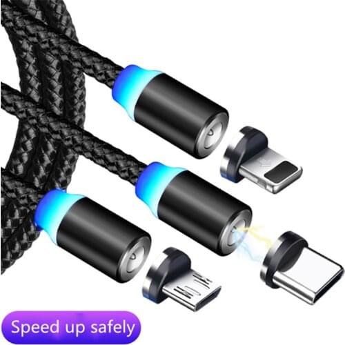 5A Fast Charge Data Cable Strong Magnetic Force Three-in-One Fast Charging Magnet Suction Head 1M 1 Line 1 Head For Huawei Apple