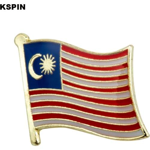 Malaysia Metal Flag Lapel Pin Badges For Clothes In Patches Rozety Papierowe Icon Backpack KS-0114