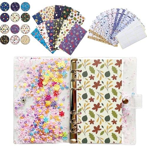 28 Pcs A6 PVC Waterproof Budget Binder Creative Notebook Cover with 12 Budget Sheets,12 Cash Envelopes,2 Labels Sticker,A Ruler