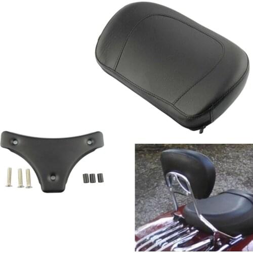 Motorcycle Black Sissy Bar Backrest Pad W/Bracket For Harley Touring Road King Electra Glide FLHX FLHTCU Ultra Classic 1997-2017