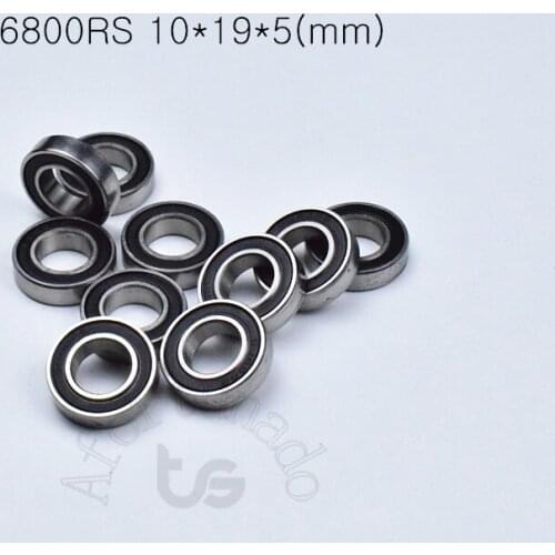 6800RS 10*19*5mm 10piece bearings 6800 6800RS bearings Rubber sealed bearing Thin wall bearing 61800 free shipping