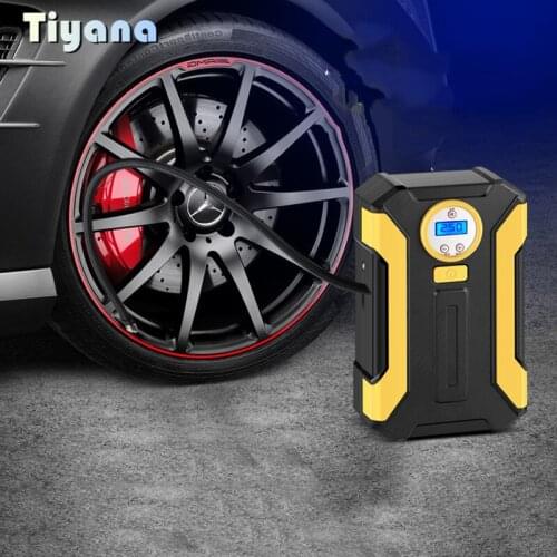 Portable Car Inflator Pump 12V Digital Display Tire Smart Inflator 120W High Power LED Lighting Emergency Warning Light Toolbox