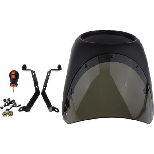 Retro Cafe Racer Style Headlight Handlebar Fairing Wind Screen Cover Universal