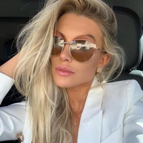 Luxury Round Classic Brand Sun glasses Women Fashion Design Leather Lens Metal Frame Driving Eyewear Sun Glasses For Men Women